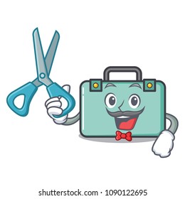 Barber suitcase character cartoon style