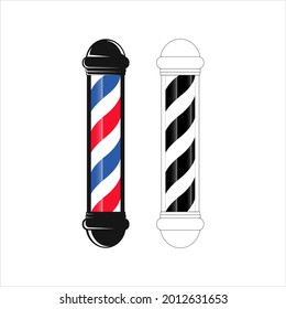 Barber symbol vector design in red and blue colors