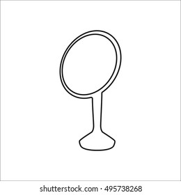 Barber table mirror sign line symbol icon on background