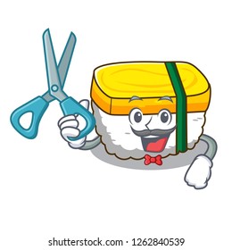 Barber tamago sushi Isolated on a mascot