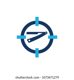 Barber Target Logo Icon Design