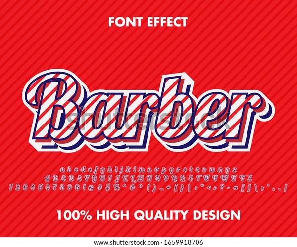 Barber Text Effect Barber Shop Font Stock Vector (Royalty Free) 1659918706