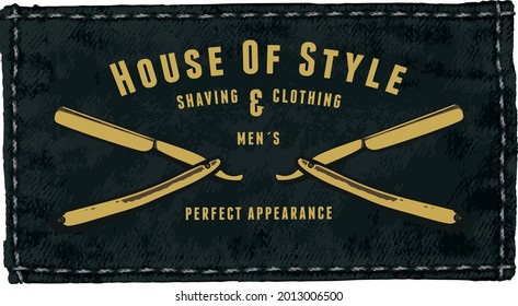 Barber text with vector illustrations. For t-shirt prints and other uses