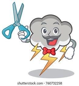 Barber thunder cloud character cartoon