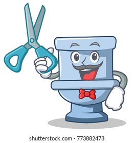 Barber toilet character cartoon style