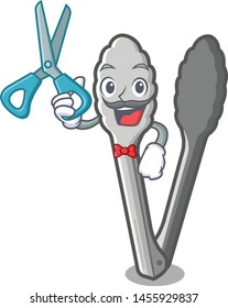 Barber tongs isolated with in the mascot