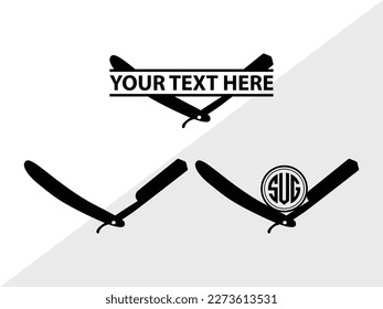 Barber Tool Monogram Vector Illustration Silhouette