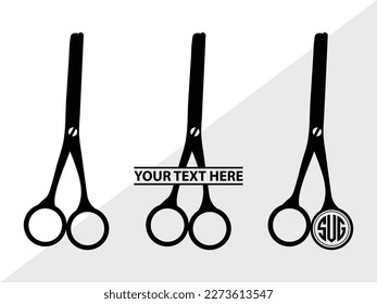 Barber Tool Monogram Vector Illustration Silhouette