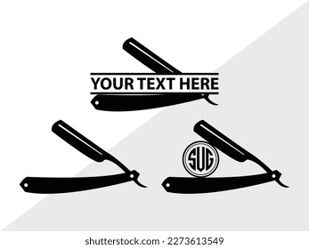 Barber Tool Monogram Vector Illustration Silhouette