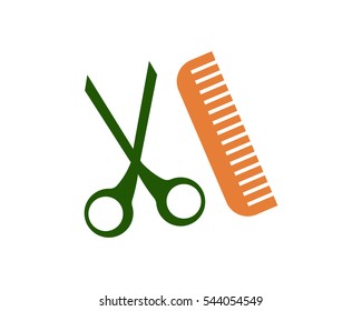 barber tool scissor comb barber image vector icon logo