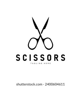 Herramienta de corte del logotipo de las tijeras de herramientas de barras vector, tijeras diseño de símbolo de icono de fondo simple