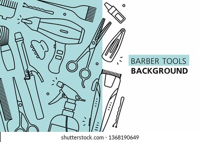 Barber tools background. isolated on white background