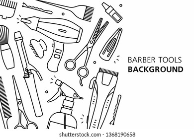 Barber tools background. isolated on white background