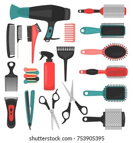 Barber Tools color icons set