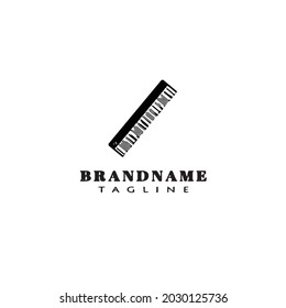 barber tools comb logo cartoon black icon design modern cute illustration