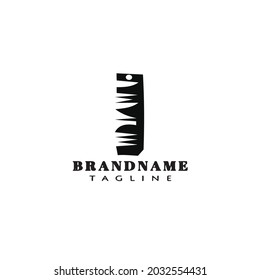 barber tools comb logo cartoon black icon design isolated modern vector retro