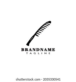barber tools comb logo cartoon cute icon design modern vector illustration