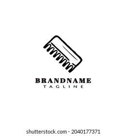barber tools comb logo cartoon black icon design isolated modern cute illustration