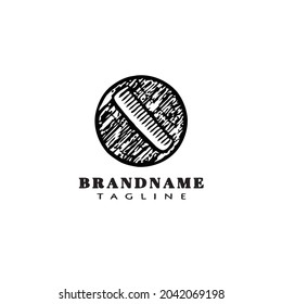 barber tools comb logo cartoon black icon isolated modern vector illustration