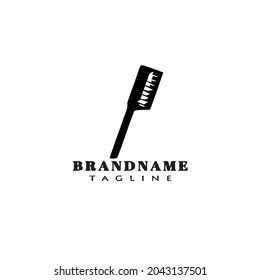 barber tools comb logo cartoon black icon design isolated modern illustration