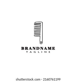 barber tools comb logo dibujos animados diseño de iconos negros aislado vector retro moderno