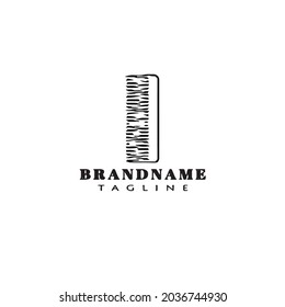 barber tools comb logo cute black icon design isolated modern vector illustration