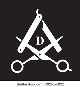 barber tools modern logo design