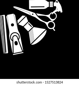 barber tools - vector illustration and place for text