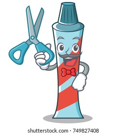 Barber toothpaste character cartoon style