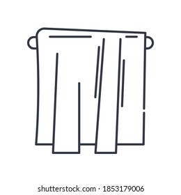 Barber towel icon. Linear isolated illustration, thin line vector. Web design outline sign concept symbol with editable stroke on white background.