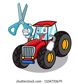 Barber tractor character cartoon style