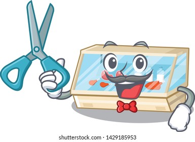 Barber trade counter in the mascot shape
