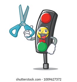 Barber traffic light character cartoon