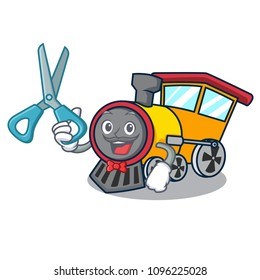 Barber train character cartoon style