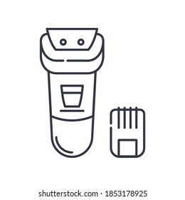 Barber trimmer icon. Linear isolated illustration, thin line vector. Web design outline sign concept symbol with editable stroke on white background.
