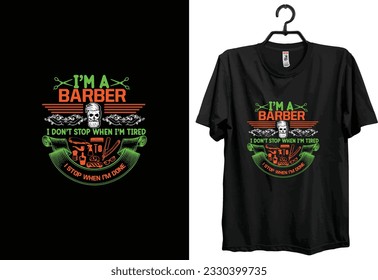 Barber t-shirt design. Typography, Custom, Vector t-shirt design. World barber t-shirt design.