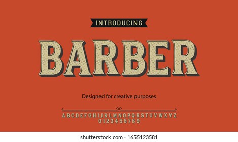 Barber typeface.For labels and different type designs