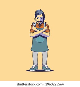 Barber with typical barber style Illustration