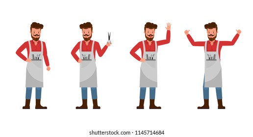 Barber vector character design