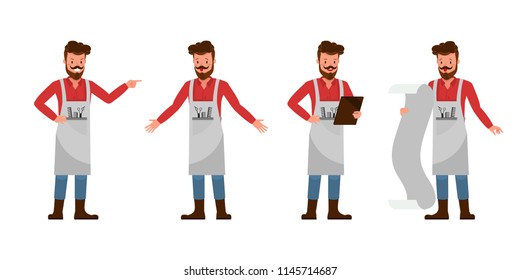 Barber vector character design