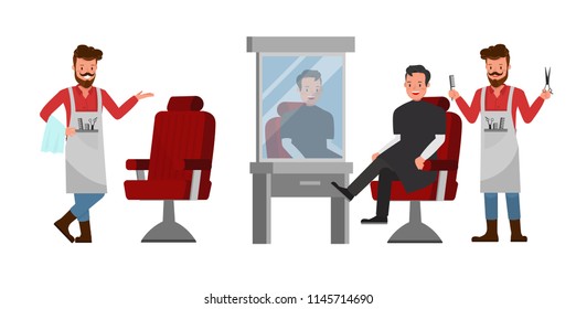 Barber vector character design