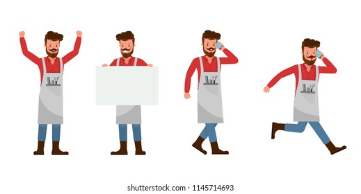 Barber vector character design