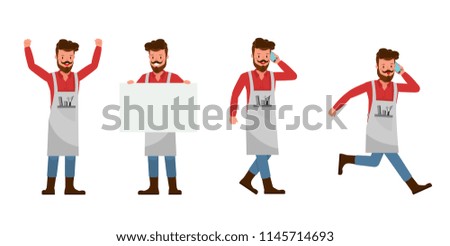 Barber vector character design