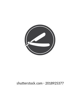 Diseño del logotipo de la ilustración del icono del vector de barbero.