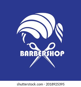 Barber vector icon illustration logo design.