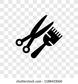 Barber vector icon isolated on transparent background, Barber transparency logo concept
