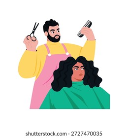 Ilustración vectorial de barbero. Archivo EPS 10 