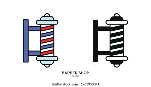 Barber vector illustration lineal color and filled design