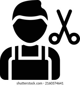 ilustración de barber Vector en un fondo transparente. Símbolos de calidad superior. Iconos vectoriales de glifos para diseño de conceptos y gráficos.