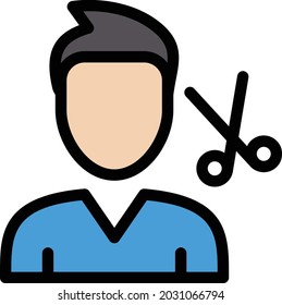 icono de color de línea vectorial de barbería